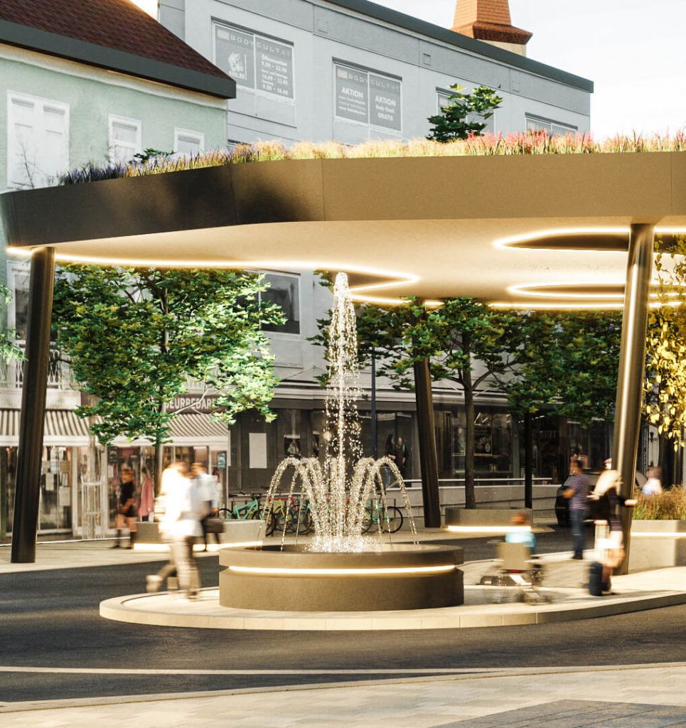 Visualisierung des Kaiser-Josef-Platz Brunnen Detailbild