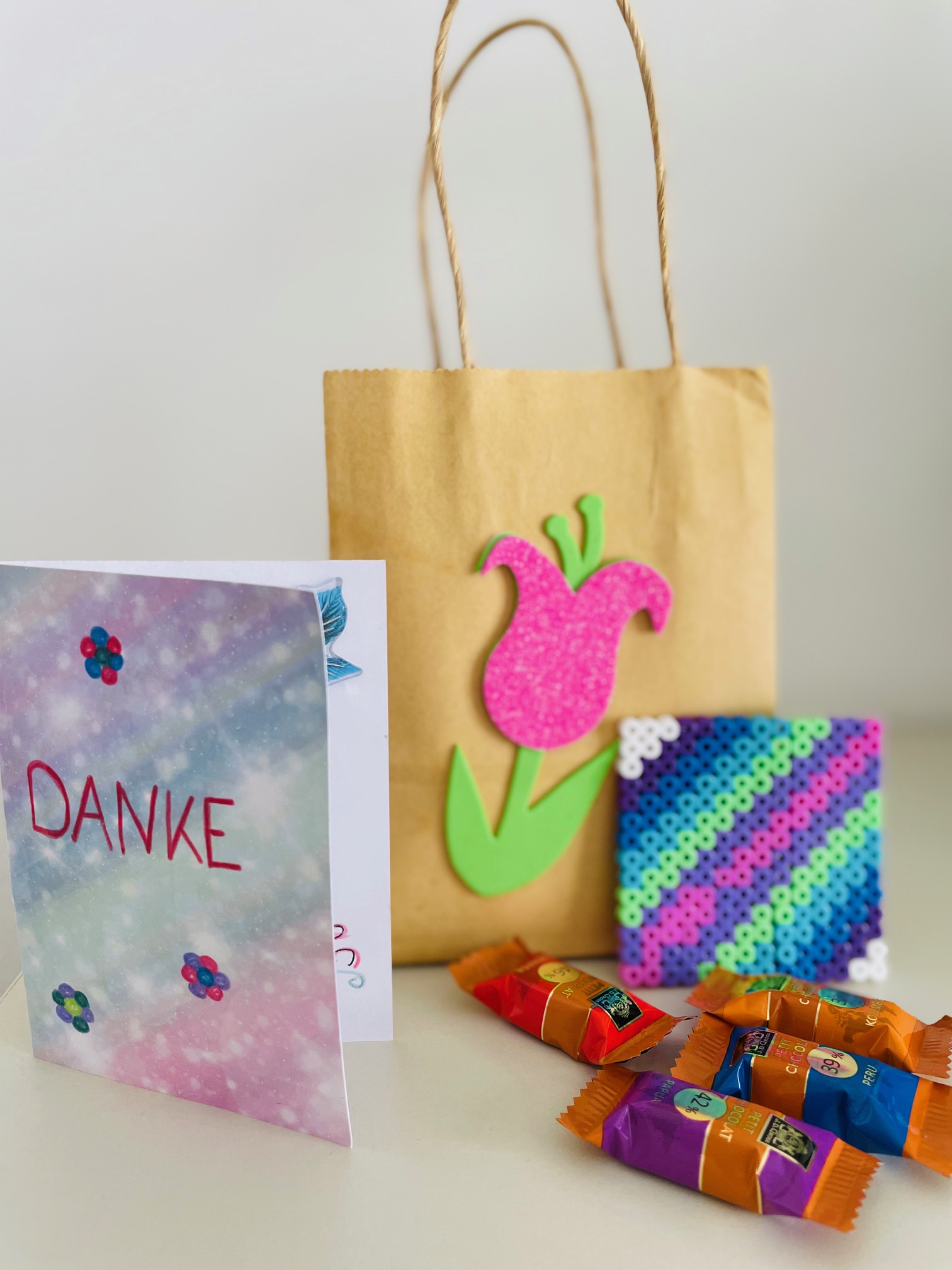 selbstgebastelte Dankeskärtchen